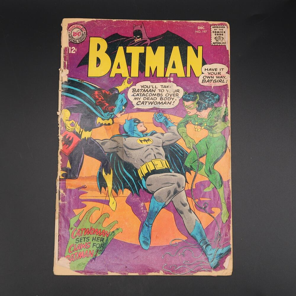 DC Comics Batman # 197 1967 Key Issue Batgirl Catwoman Cover Silver Age